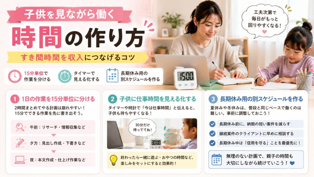 子供を見ながら働く時間の作り方