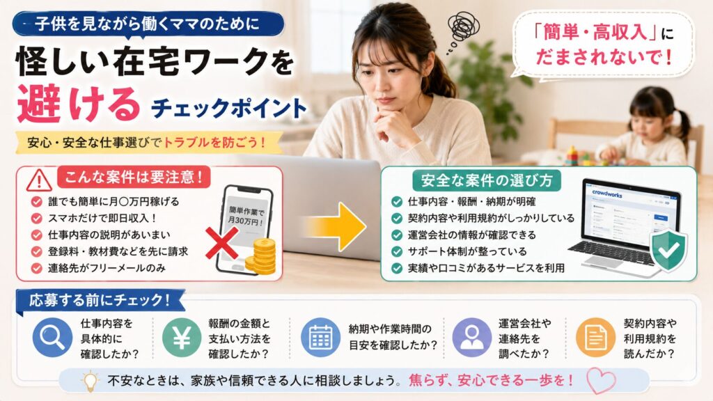 怪しい在宅ワークを避けるチェックポイント