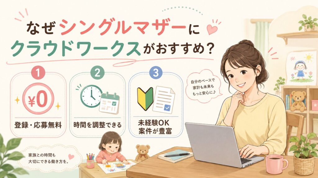 なぜシングルマザーにクラウドワークスがおすすめなのか