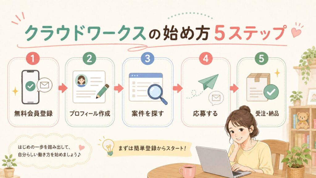 クラウドワークスの始め方5ステップ
