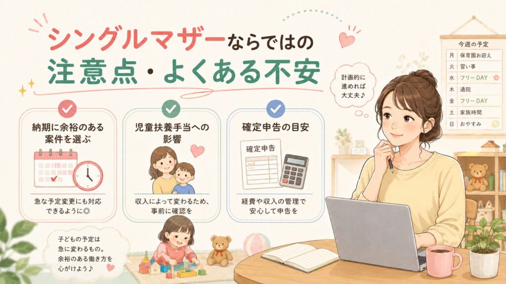 シングルマザーならではの注意点・よくある不安
