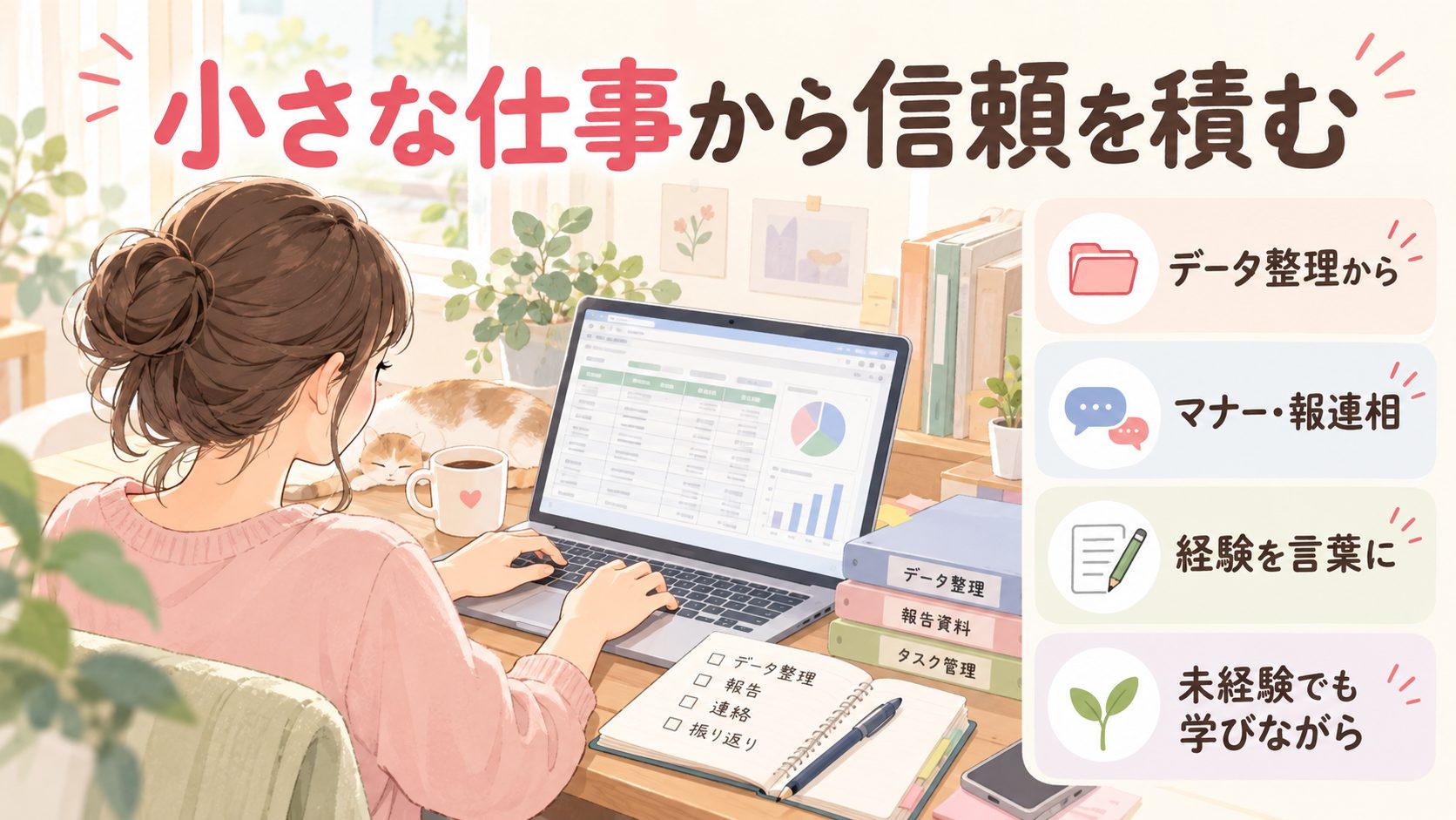 データ整理、報告と連絡、経験の棚卸しで信頼を積むオンライン秘書の始め方